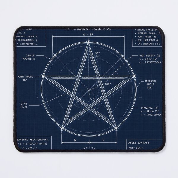 Item preview, Pentagram Blueprint Halloween Shirt | Technical Schematic Illustration designed and sold by SunnyDesign82.