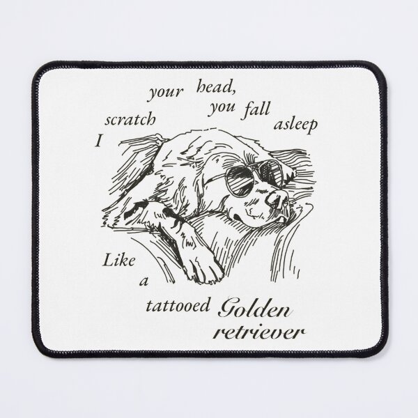 Item preview, Tattooed Golden Retriever Lyric Line Art Print designed and sold by gringoods.