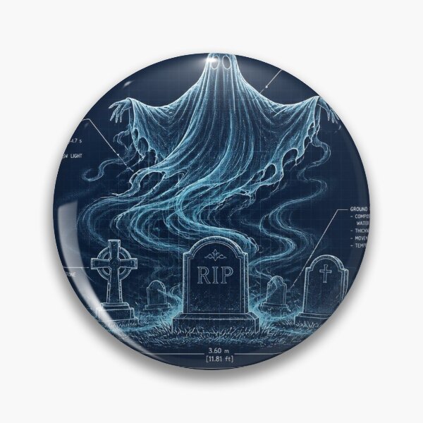 Item preview, Ghost Cemetery Blueprint Halloween Shirt | Technical Schematic designed and sold by SunnyDesign82.