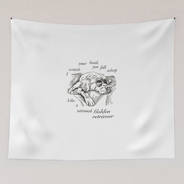 Item preview, Tattooed Golden Retriever Lyric Line Art Print designed and sold by gringoods.