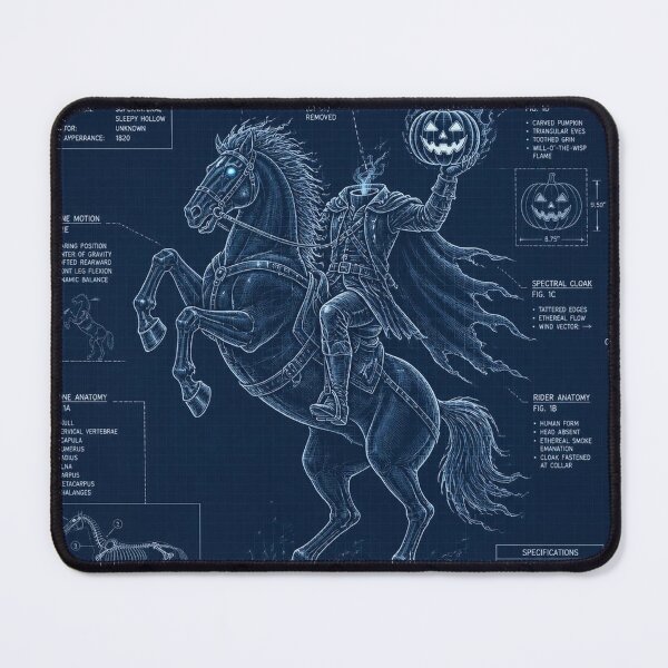 Item preview, Headless Horseman Blueprint Halloween Shirt | Technical Schematic designed and sold by SunnyDesign82.