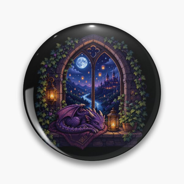 Item preview, Moonlit Dragon at the Castle Window  designed and sold by Sketchlegacy.
