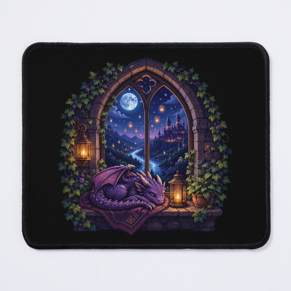 Item preview, Moonlit Dragon at the Castle Window  designed and sold by Sketchlegacy.