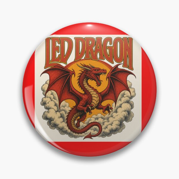 Item preview, Led Dragon - Retro 70s Rock Fantasy Emblem designed and sold by Dice_Goblin_Studio.