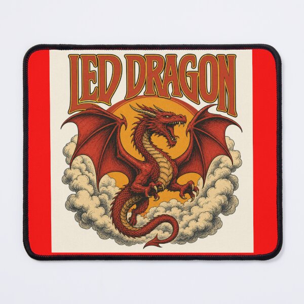 Item preview, Led Dragon - Retro 70s Rock Fantasy Emblem designed and sold by Dice_Goblin_Studio.