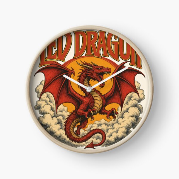 Item preview, Led Dragon - Retro 70s Rock Fantasy Emblem designed and sold by Dice_Goblin_Studio.