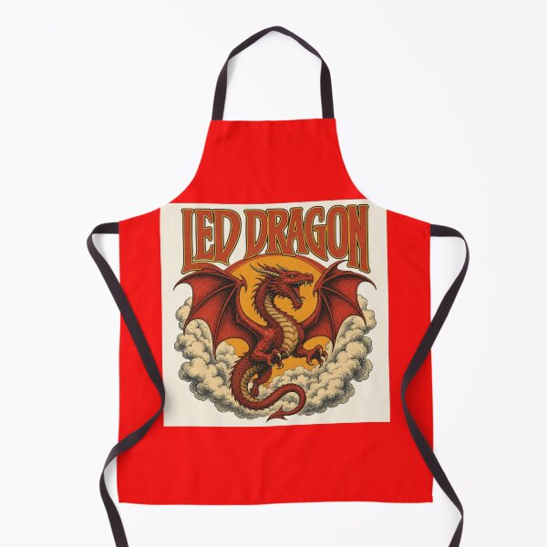Item preview, Led Dragon - Retro 70s Rock Fantasy Emblem designed and sold by Dice_Goblin_Studio.