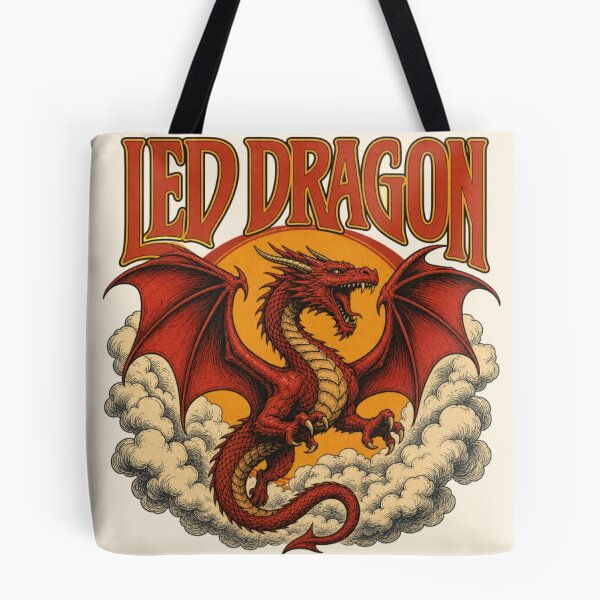 Item preview, Led Dragon - Retro 70s Rock Fantasy Emblem designed and sold by Dice_Goblin_Studio.