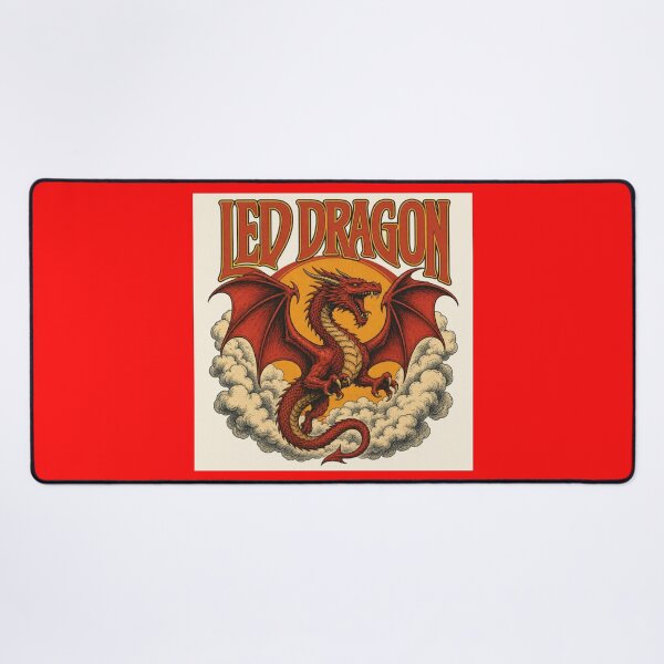 Item preview, Led Dragon - Retro 70s Rock Fantasy Emblem designed and sold by Dice_Goblin_Studio.