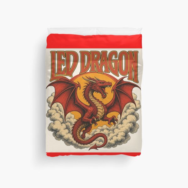Item preview, Led Dragon - Retro 70s Rock Fantasy Emblem designed and sold by Dice_Goblin_Studio.