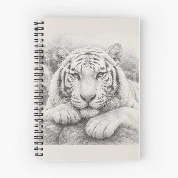 Item preview, Resting White Tiger Colored Pencil Art | Majestic White Tiger Drawing | Realistic Wildlife Illustration | Fine Art Animal Portrait | Nature Wall Decor | Tiger Lover Gift designed and sold by ManJiangHong.