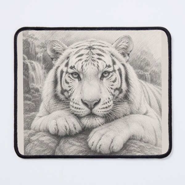 Artikelvorschau, Resting White Tiger Colored Pencil Art | Majestic White Tiger Drawing | Realistic Wildlife Illustration | Fine Art Animal Portrait | Nature Wall Decor | Tiger Lover Gift entworfen und verkauft von ManJiangHong.