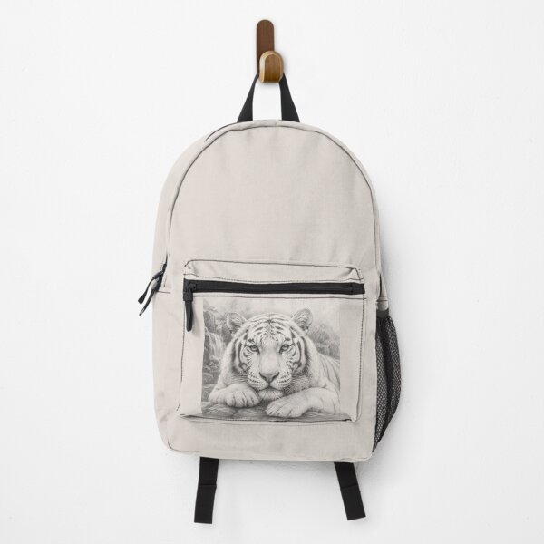 Item preview, Resting White Tiger Colored Pencil Art | Majestic White Tiger Drawing | Realistic Wildlife Illustration | Fine Art Animal Portrait | Nature Wall Decor | Tiger Lover Gift designed and sold by ManJiangHong.