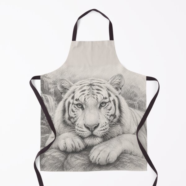 Item preview, Resting White Tiger Colored Pencil Art | Majestic White Tiger Drawing | Realistic Wildlife Illustration | Fine Art Animal Portrait | Nature Wall Decor | Tiger Lover Gift designed and sold by ManJiangHong.