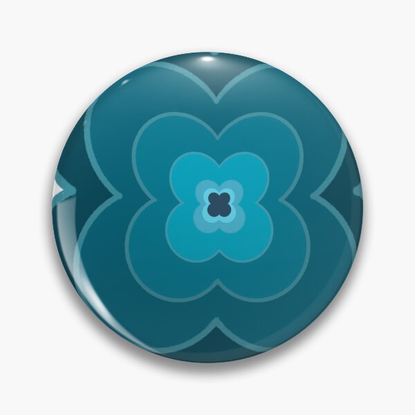 Item preview, Retro Teal Layered Flower Graphic Art designed and sold by IO Soul Spaces.