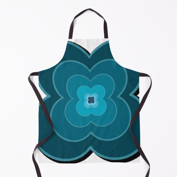 Item preview, Retro Teal Layered Flower Graphic Art designed and sold by IO Soul Spaces.