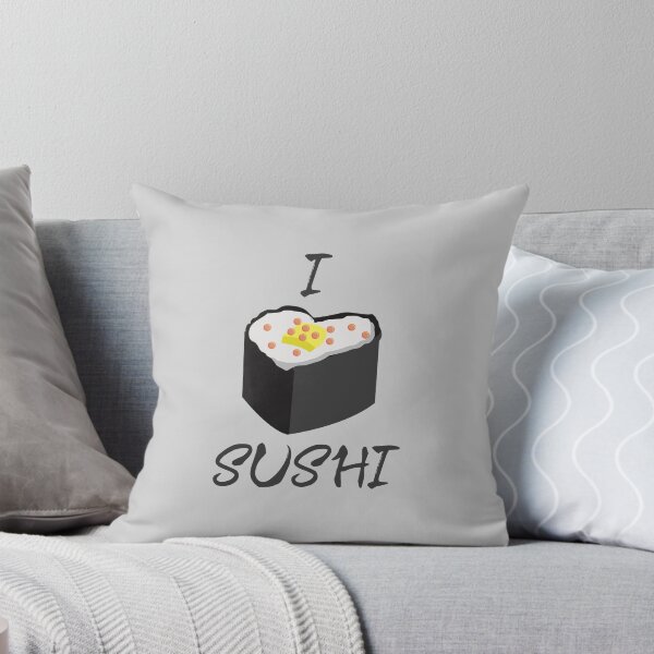 Item preview, I (Heart) Sushi (Dk. Grey on Grey) designed and sold by PawsitiveMum3.