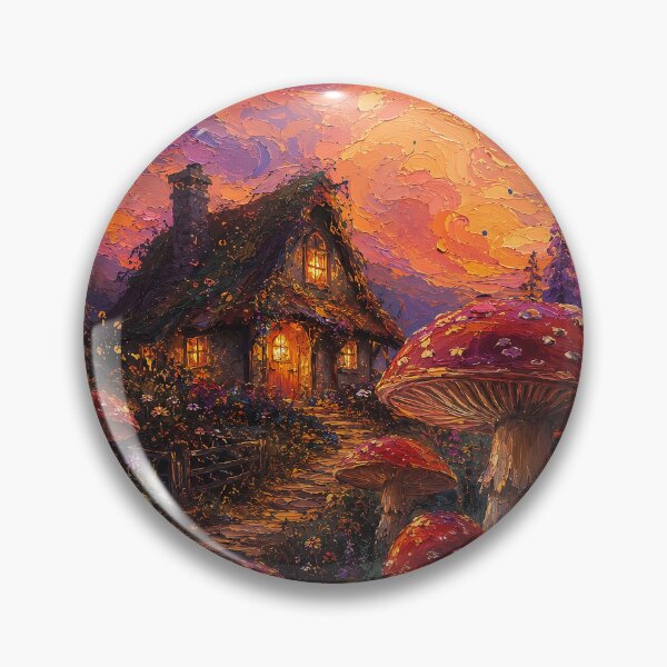 Item preview, Enchanted Mushroom Cottage at Sunset designed and sold by Rahma-yehia23.