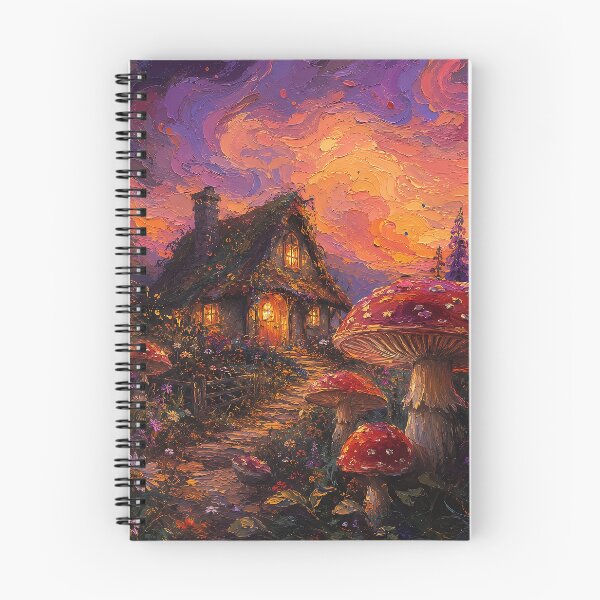 Item preview, Enchanted Mushroom Cottage at Sunset designed and sold by Rahma-yehia23.