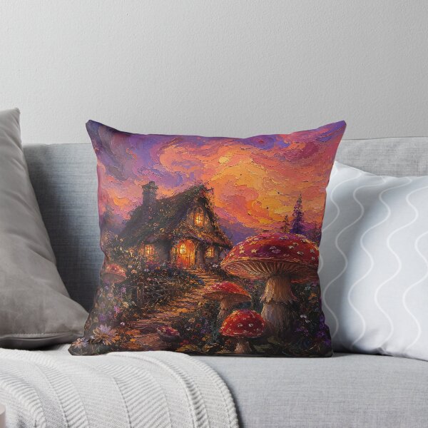 Item preview, Enchanted Mushroom Cottage at Sunset designed and sold by Rahma-yehia23.