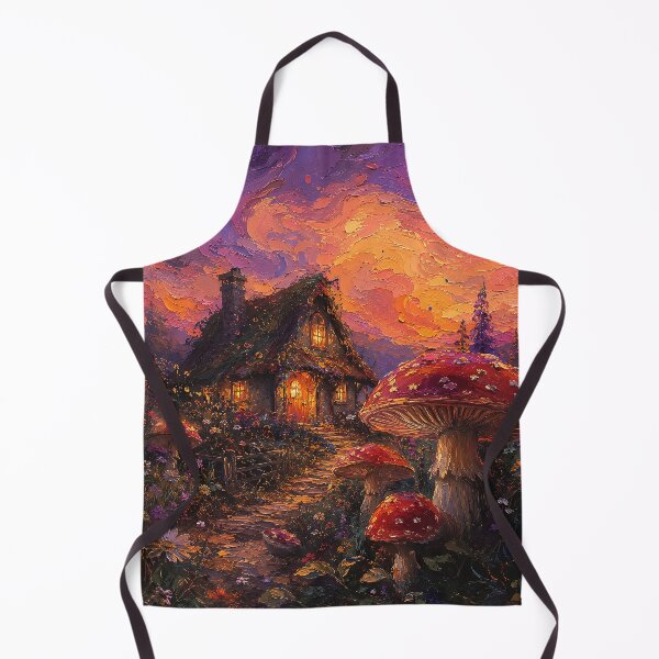 Item preview, Enchanted Mushroom Cottage at Sunset designed and sold by Rahma-yehia23.