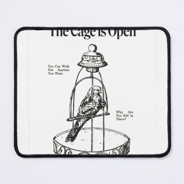 Item preview, The Cage Is Open Vintage Bird Line Art Print designed and sold by gringoods.