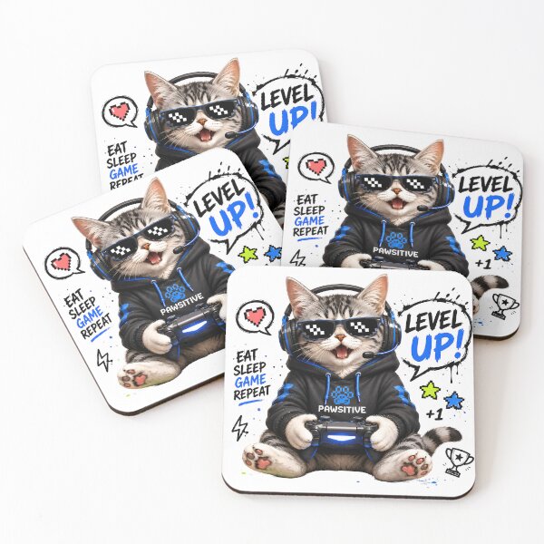Item preview, Gaming Cat designed and sold by trendspatterns.