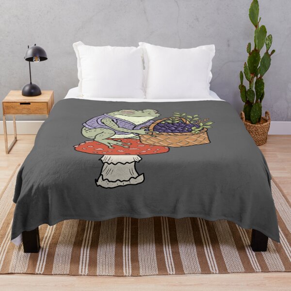 Item preview, Frog forager with basket of berries goblincore cottagecore illustration designed and sold by LeshanArt.