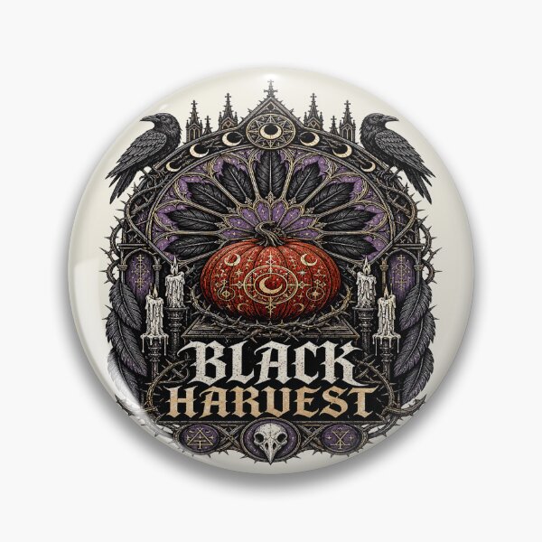 Item preview, Black Harvest Gothic Pumpkin Cathedral | Dark Samhain Graphic designed and sold by InkspirationGraphics.
