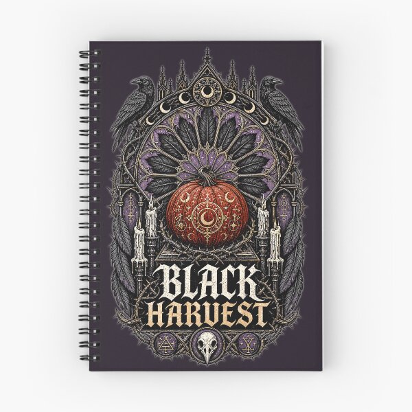 Item preview, Black Harvest Gothic Pumpkin Cathedral | Dark Samhain Graphic designed and sold by InkspirationGraphics.
