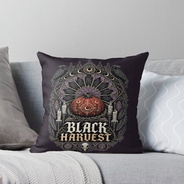 Item preview, Black Harvest Gothic Pumpkin Cathedral | Dark Samhain Graphic designed and sold by InkspirationGraphics.