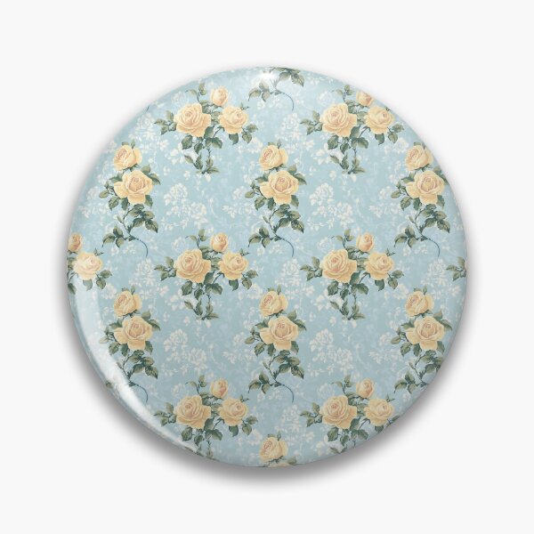 Item preview, Vintage Yellow Floral and Blue Background Pattern  designed and sold by LouieVanille.