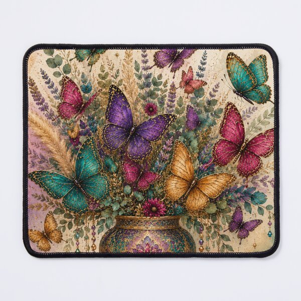 Item preview, Jewel Tone Butterfly Bouquet Ornate Vase Design designed and sold by Extremeallie.