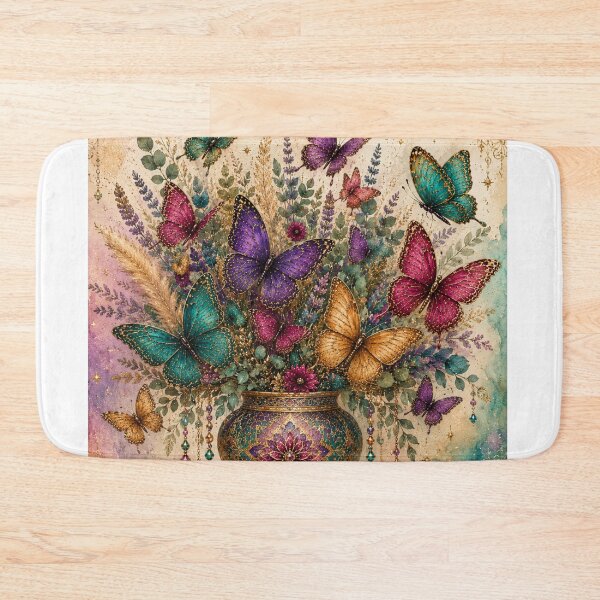 Item preview, Jewel Tone Butterfly Bouquet Ornate Vase Design designed and sold by Extremeallie.