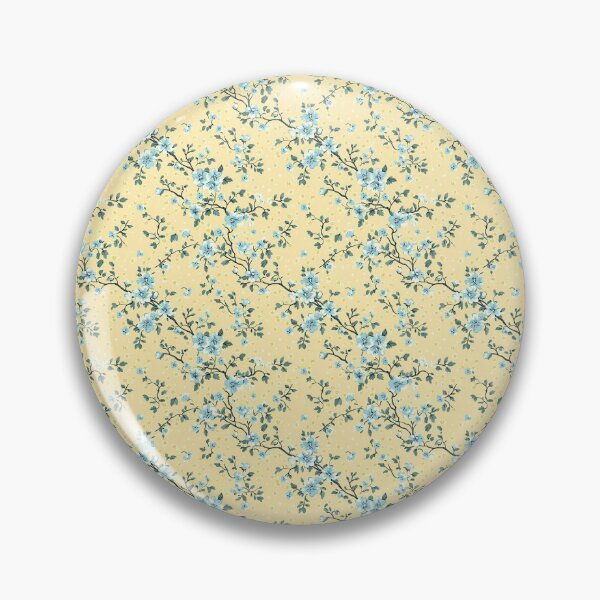 Item preview, Vintage Blue Floral and Yellow Background Pattern  designed and sold by LouieVanille.