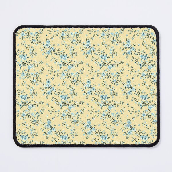 Item preview, Vintage Blue Floral and Yellow Background Pattern designed and sold by LouieVanille.