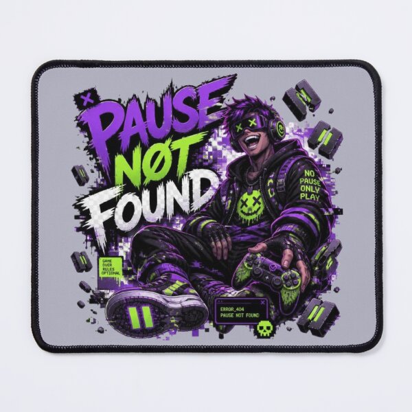 Item preview, PAUSE NOT FOUND Gaming Sticker | Funny Gamer Quote Neon Esports Design designed and sold by Stylestickers55.