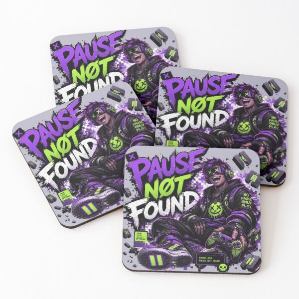 Item preview, PAUSE NOT FOUND Gaming Sticker | Funny Gamer Quote Neon Esports Design designed and sold by Stylestickers55.