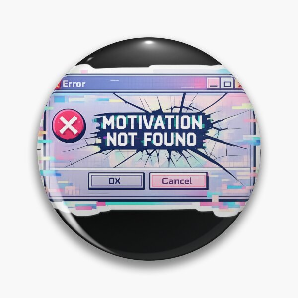 Item preview, Motivation Not Found - Y2K Windows Error Glitch Sticker designed and sold by LuxeBuzz.