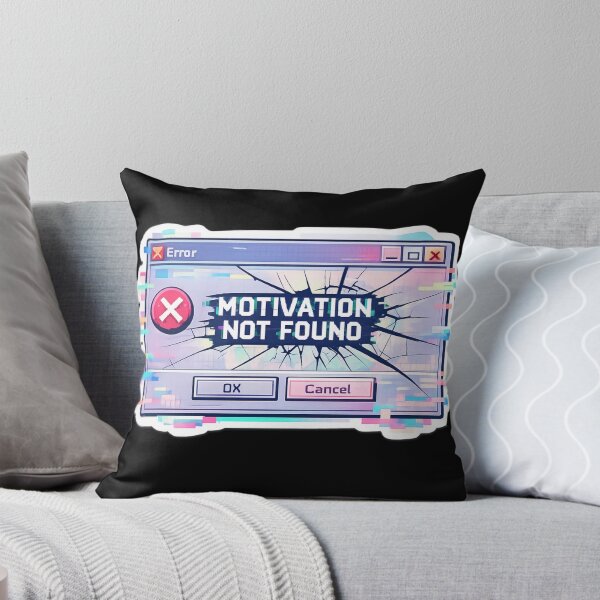 Item preview, Motivation Not Found - Y2K Windows Error Glitch Sticker designed and sold by LuxeBuzz.