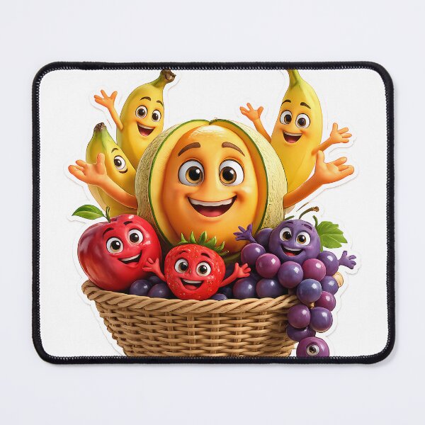 Item preview, Cute Kawaii Fruit Basket Cartoon Happy Smiling Fruit Characters designed and sold by HoMya.