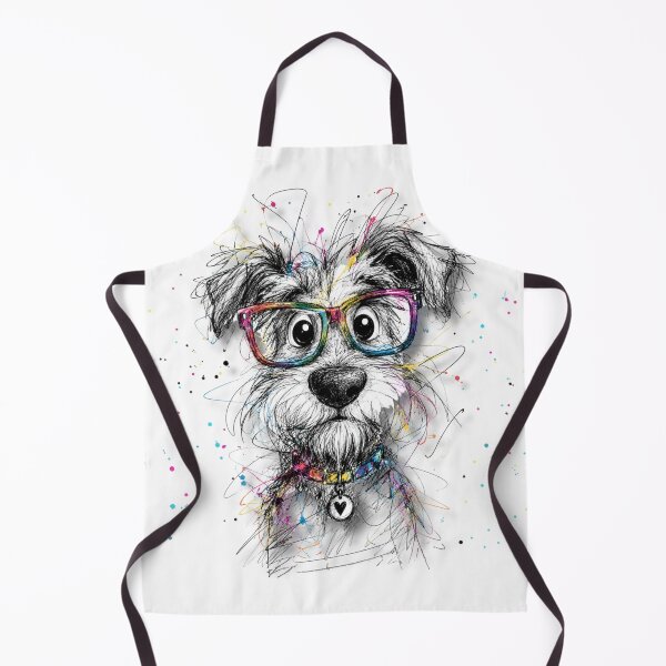 Item preview, Funky Schnauzer with Rainbow Glasses – Colorful Sketch Art Dog Design designed and sold by Krzepcia.