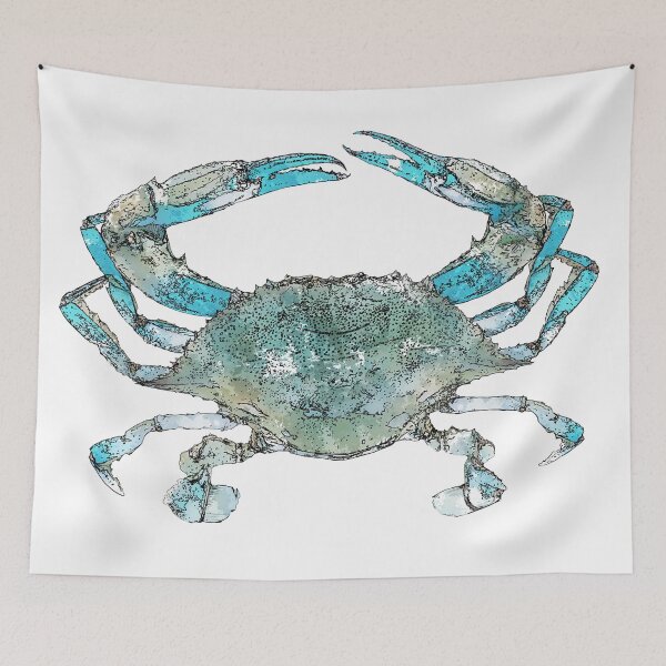 Item preview, Water color blue crab designed and sold by Sketch Stew Studio.