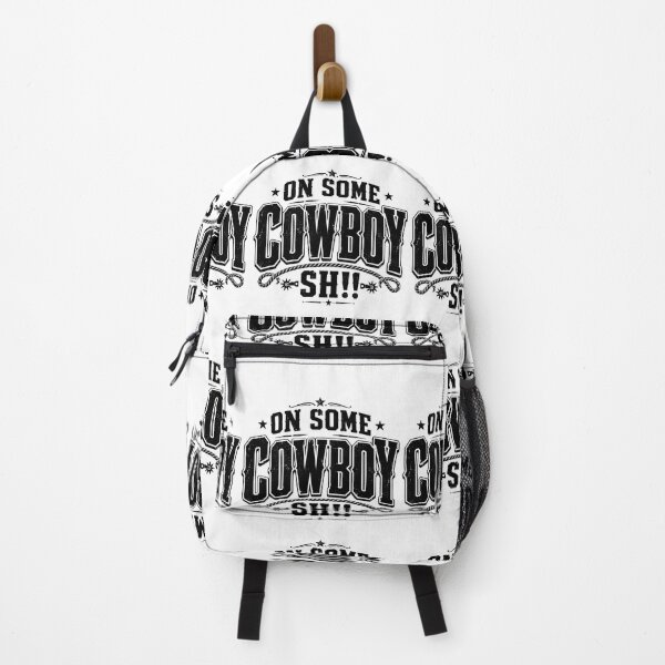 Artikelvorschau, „On Some Cowboy Sh!t“ T-Shirt mit auffälliger schwarzer Typografie entworfen und verkauft von GiftLore Studio.