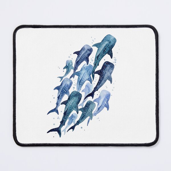 Item preview, Whale Shark School Ascending Watercolor designed and sold by Seeding Serendipity.