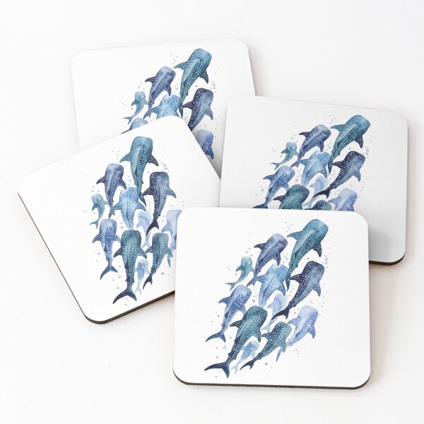 Item preview, Whale Shark School Ascending Watercolor designed and sold by Seeding Serendipity.