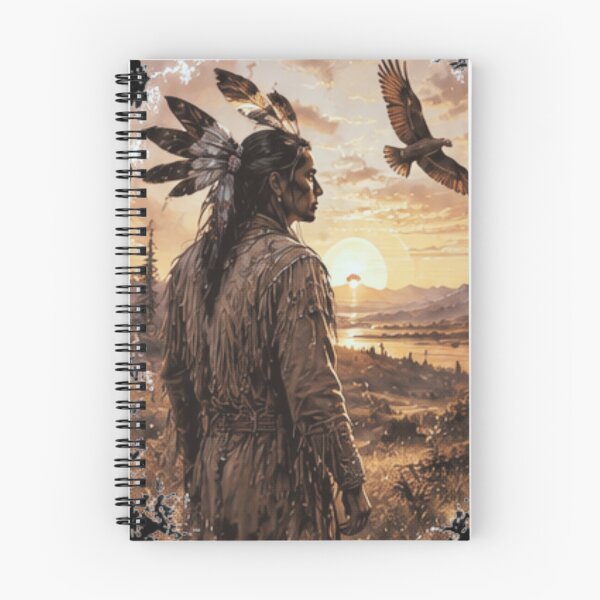 Item preview,  Native American Warrior Watching Soaring Eagle at Sunset designed and sold by silvano91.