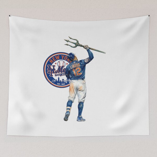 Item preview, Francisco Lindor New York Mets Watercolor Art, Lindor with Trident designed and sold by cucuzeus.