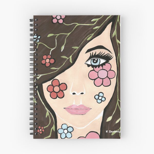 Item preview, Pretty Woman Brown Hair With Flowers designed and sold by Sartoris Art.