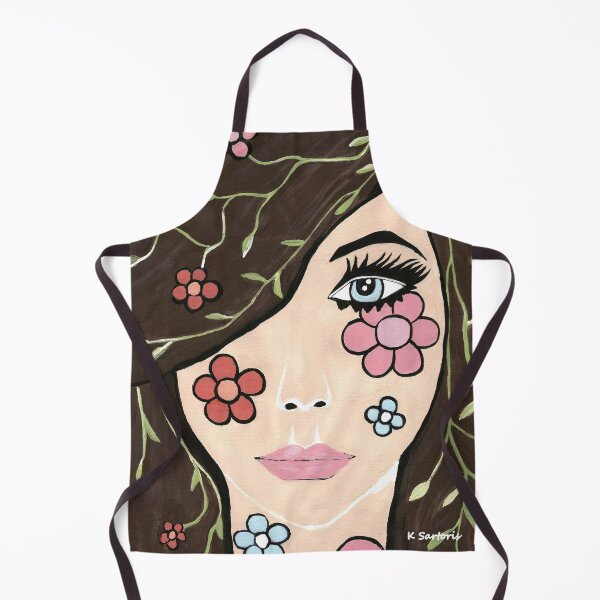 Item preview, Pretty Woman Brown Hair With Flowers designed and sold by Sartoris Art.